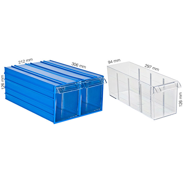 Plastic Drawer Box With 2 Drawers 212x306x126(h)mm
