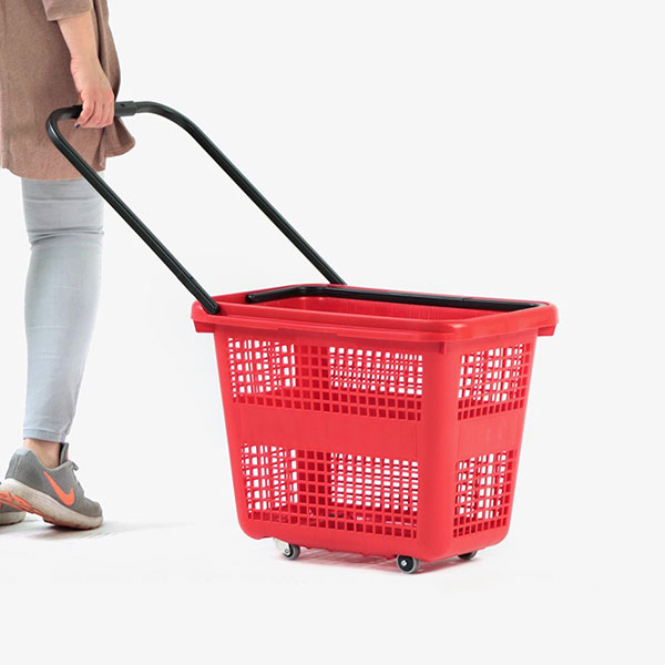 54 liter red plastic shopping basket