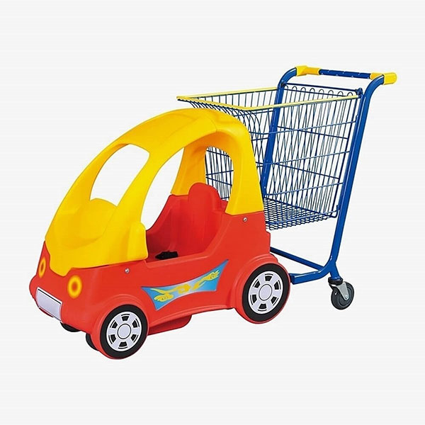 metal shopping trolley with kids car