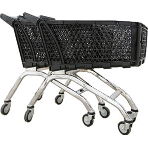 150 liter black plastic shopping trolley