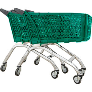 150 liter green plastic shopping trolley