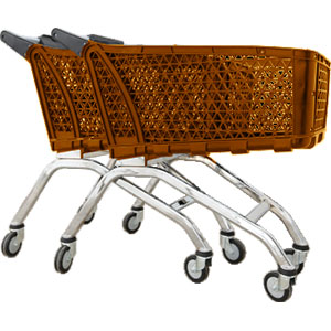 150 liter orange plastic shopping trolley