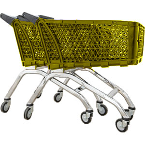 150 liter yellow plastic shopping trolley