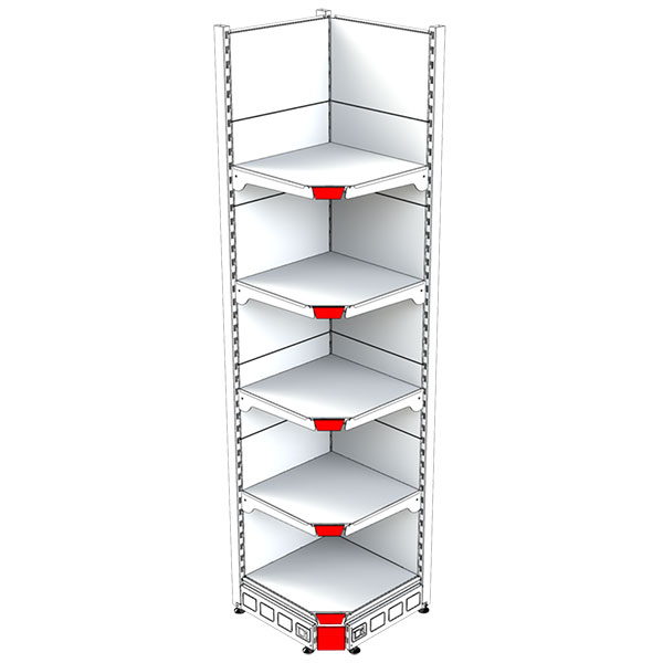 corner unit of shelves